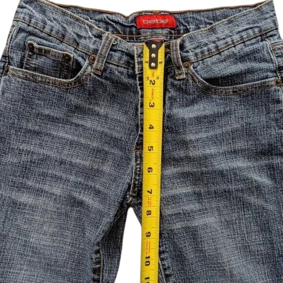 Bebe Size 25 Vintage Skinny Stretch Jeans Rouched leg - Picture 4 of 8